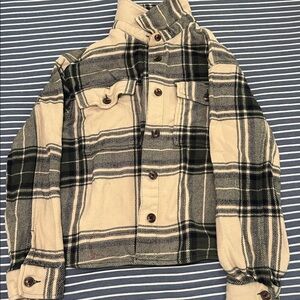 Sanctuary Green and Cream Plaid Shirt